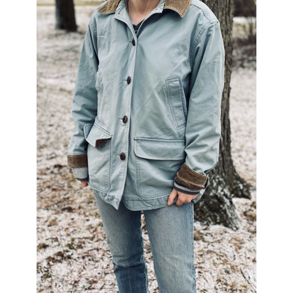 Women's Blue Jacket with Brown Accents